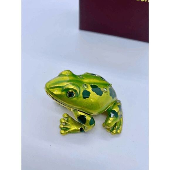 Taylor Avedon Green Frog Jewelry /Trinket Box - Picture 3 of 5